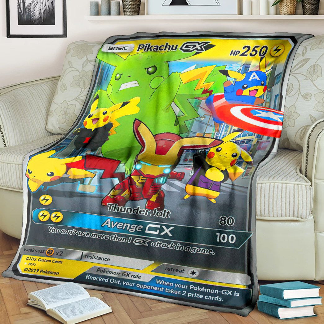 Anime Pikachu deals Cards Version 2 Custom Soft Blanket