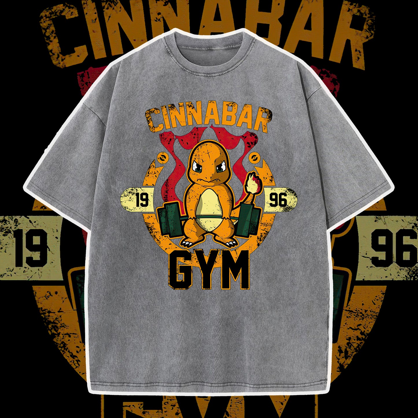 PKM Cinnabar Gym Printed Bootleg Rap Tee