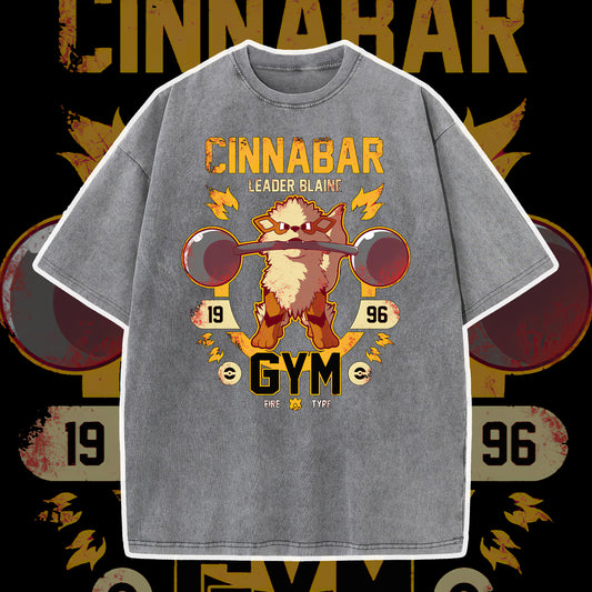 PKM Cinnabar Gym Printed Bootleg Rap Tee