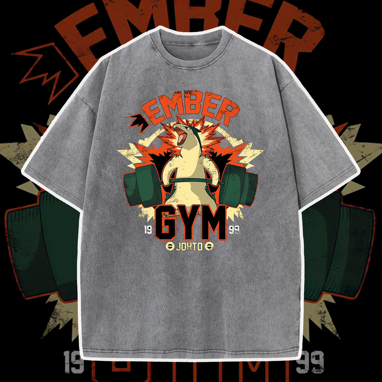 PKM Ember Gym Printed Bootleg Rap Tee