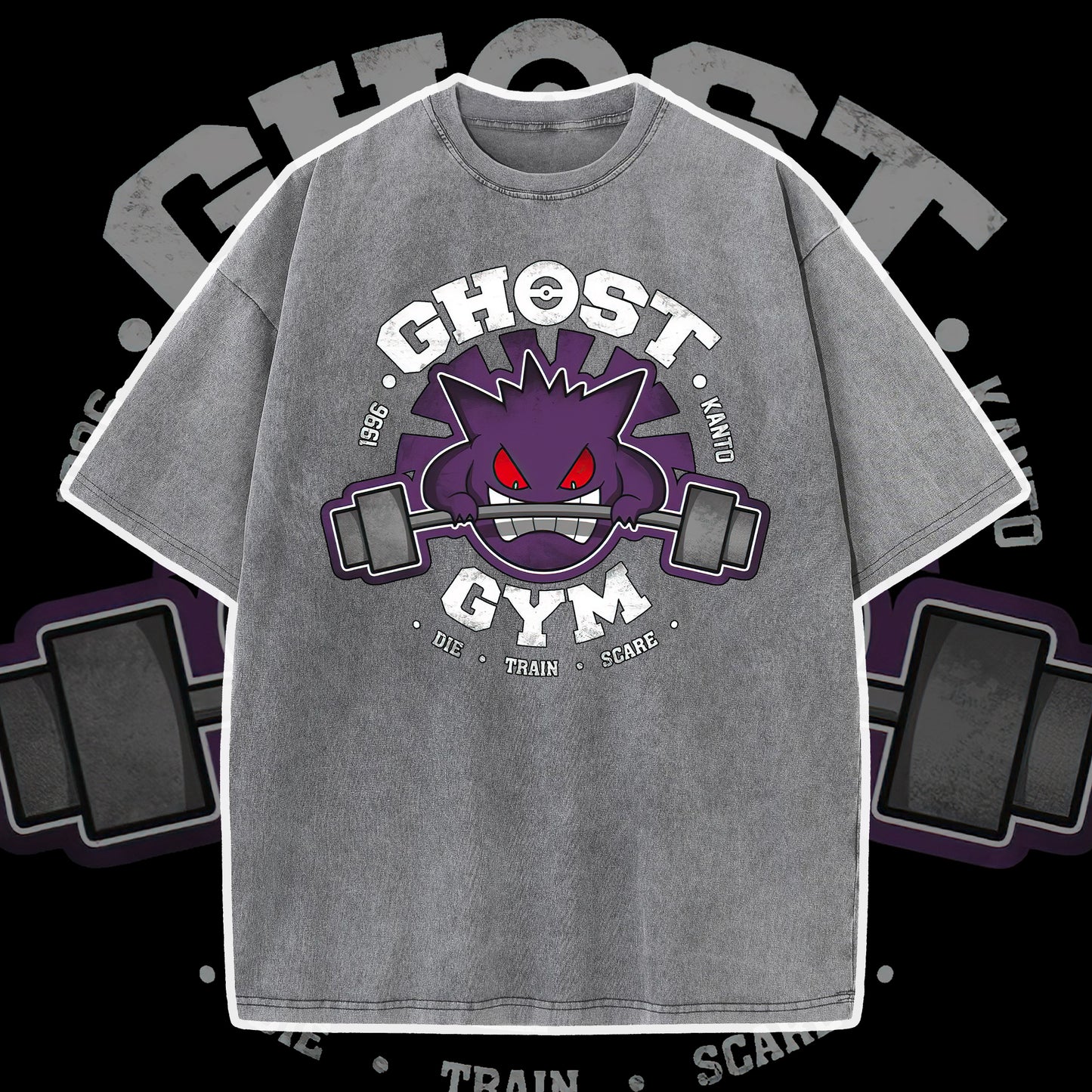 PKM Ghost Gym Printed Bootleg Rap Tee