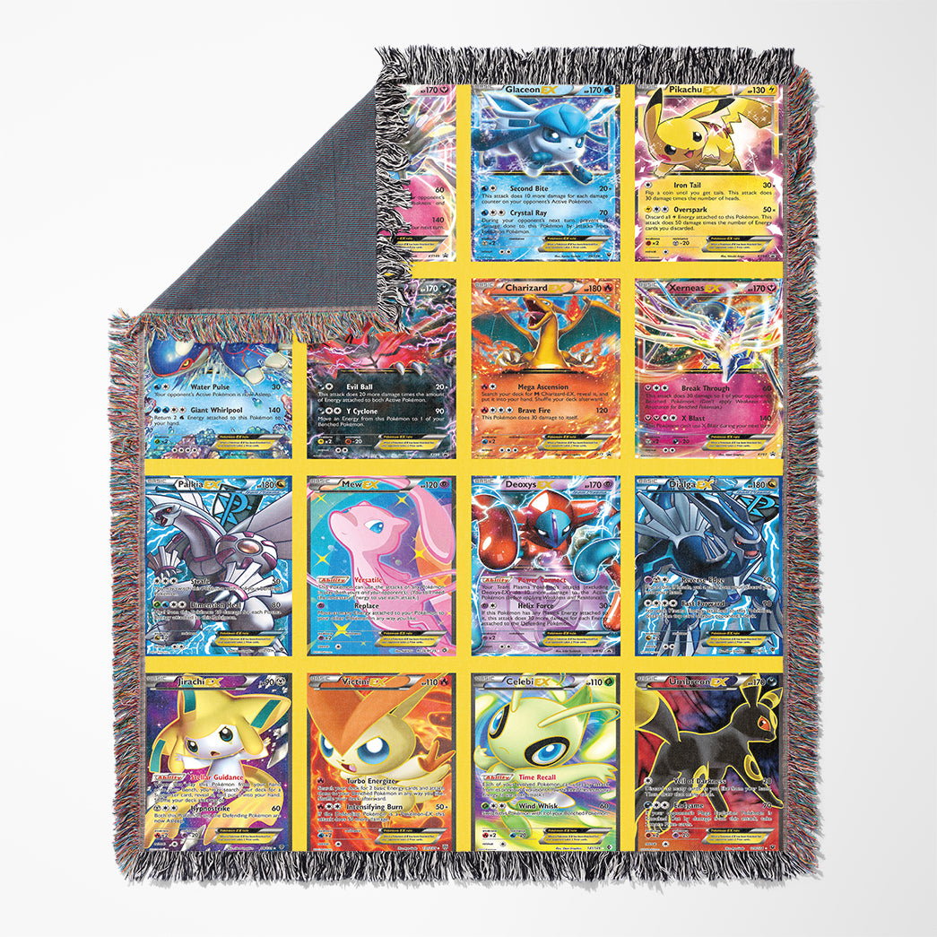 Anime PKM EX 2 Cards Version 3 Custom Woven Blanket