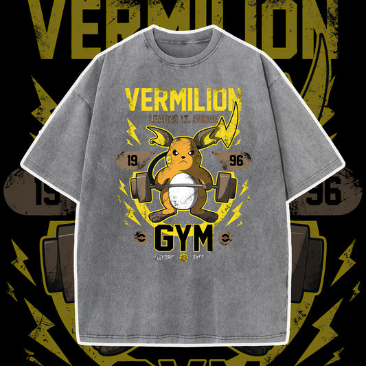 PKM Vermilion Gym Printed Bootleg Rap Tee