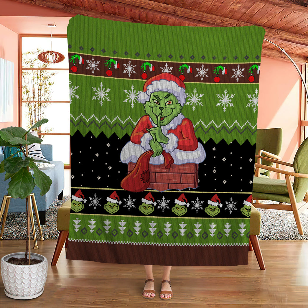 Christmas G-R-I-N-C-H Custom Soft Blanket