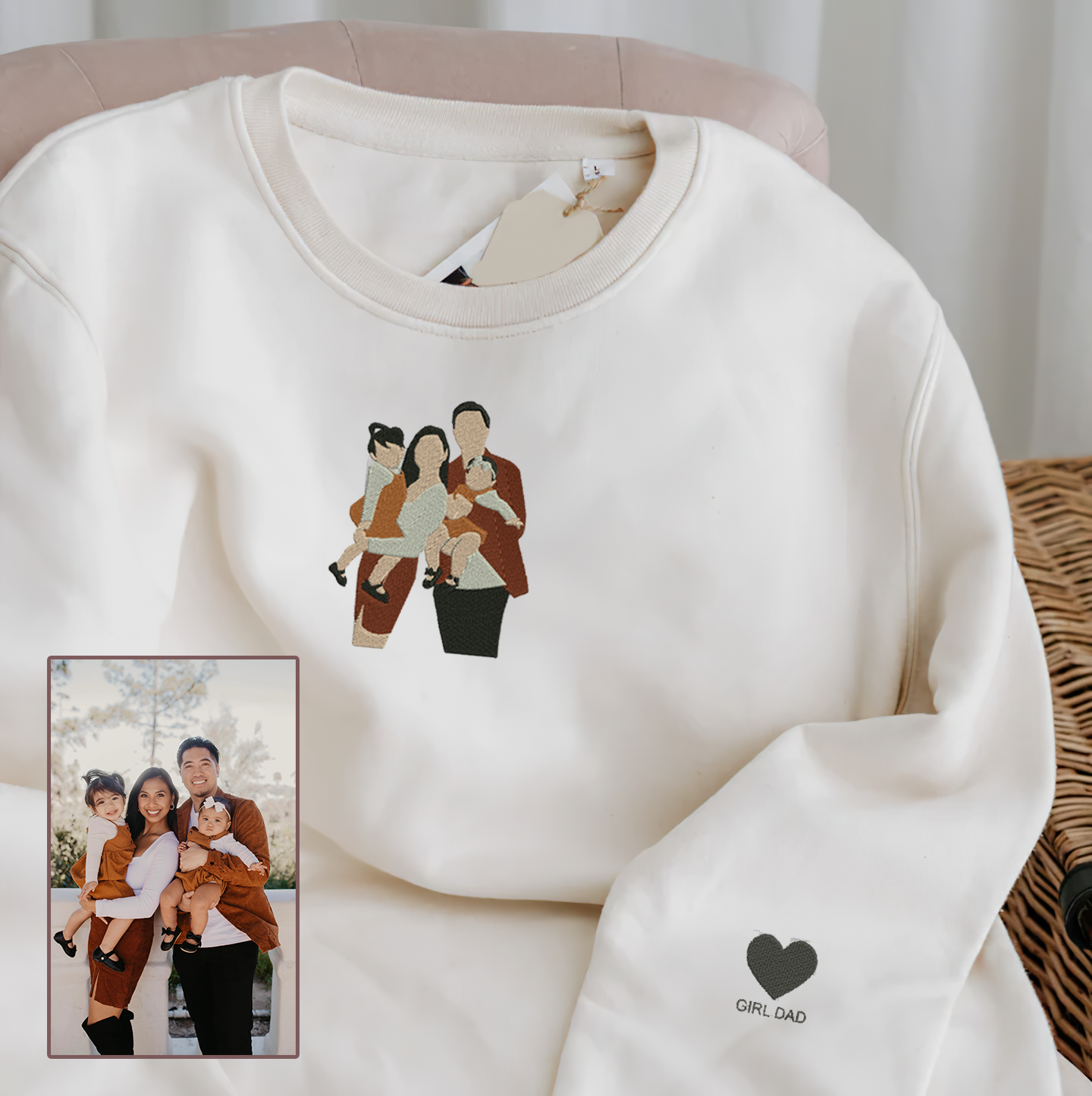 Personalized Embroidered Family Hoodie Sweatshirt T-Shirt