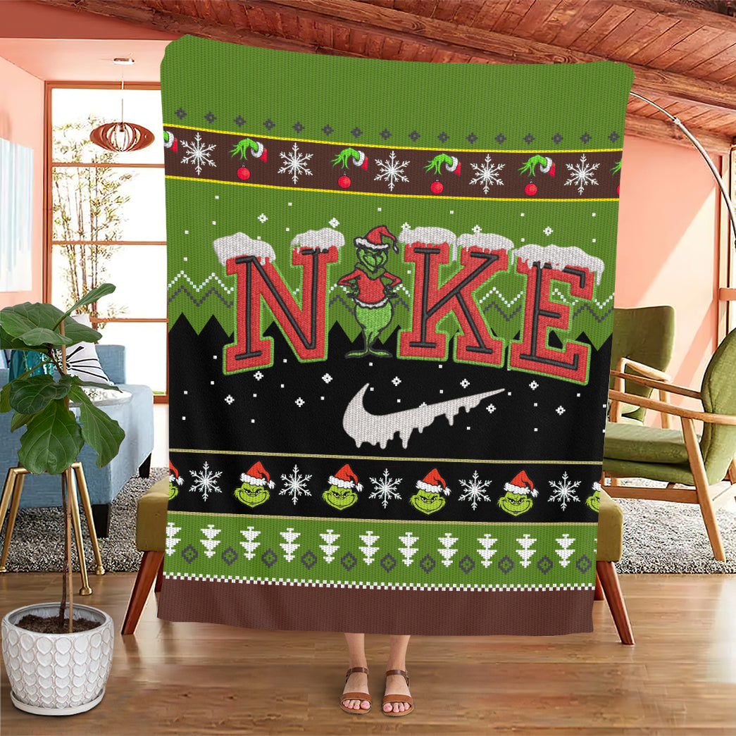 Christmas G-R-I-N-C-H Custom Soft Blanket