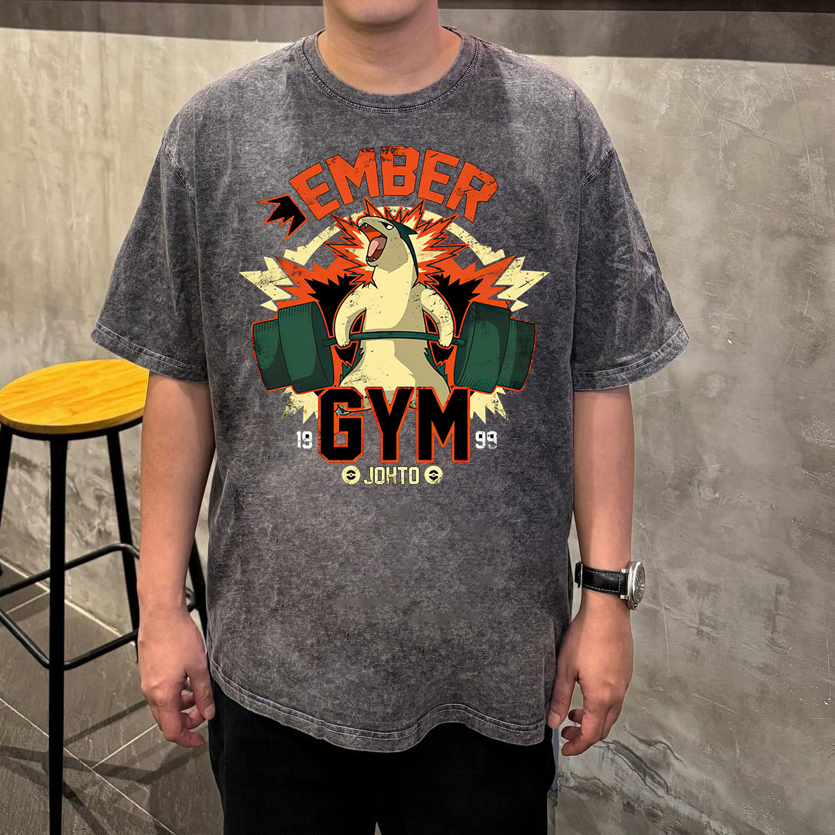 PKM Ember Gym Printed Bootleg Rap Tee