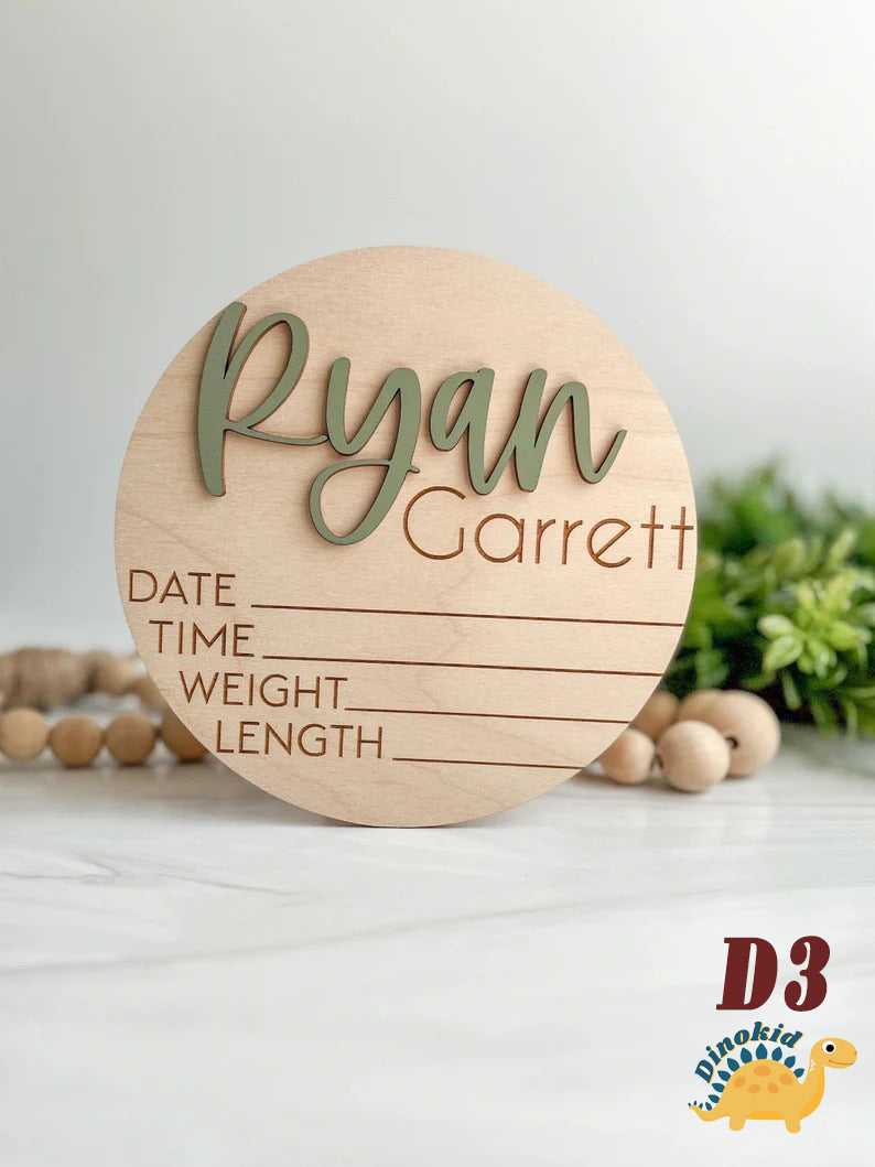 Personalized Baby Announcement Sign With Birth Stats