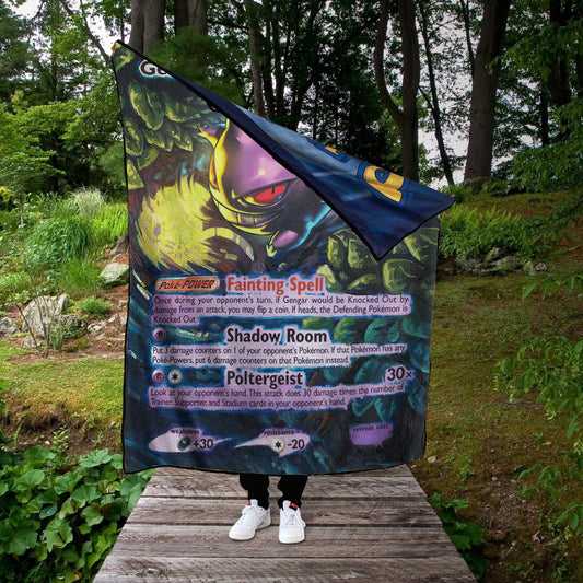 Anime PKM Painted Gengar Custom 2-Side Printed Thicken Soft Blanket