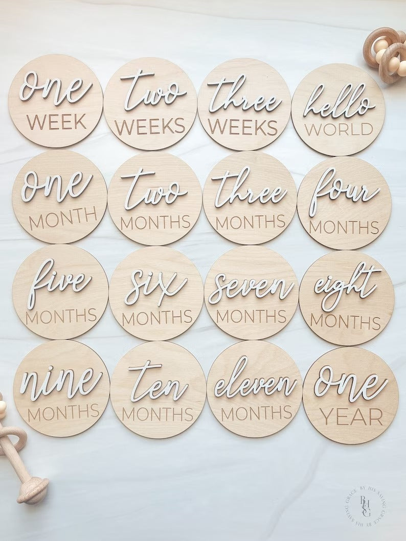 Monthly Signs For Baby Matching Nameplate