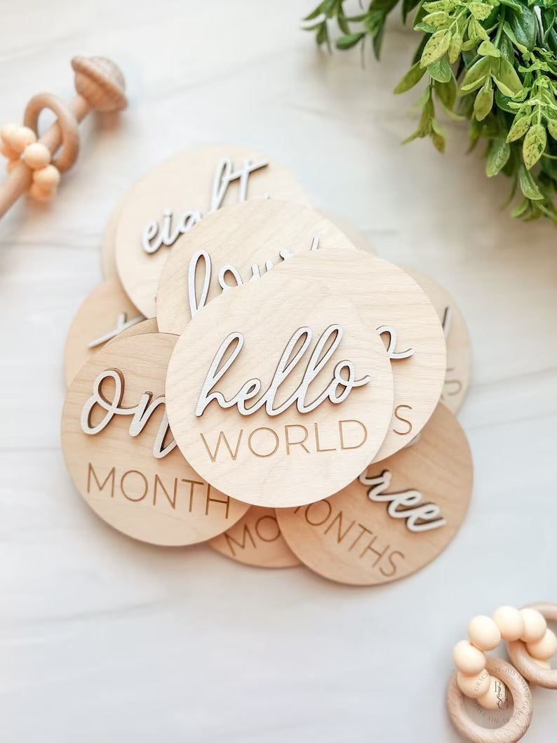 Monthly Signs For Baby Matching Nameplate