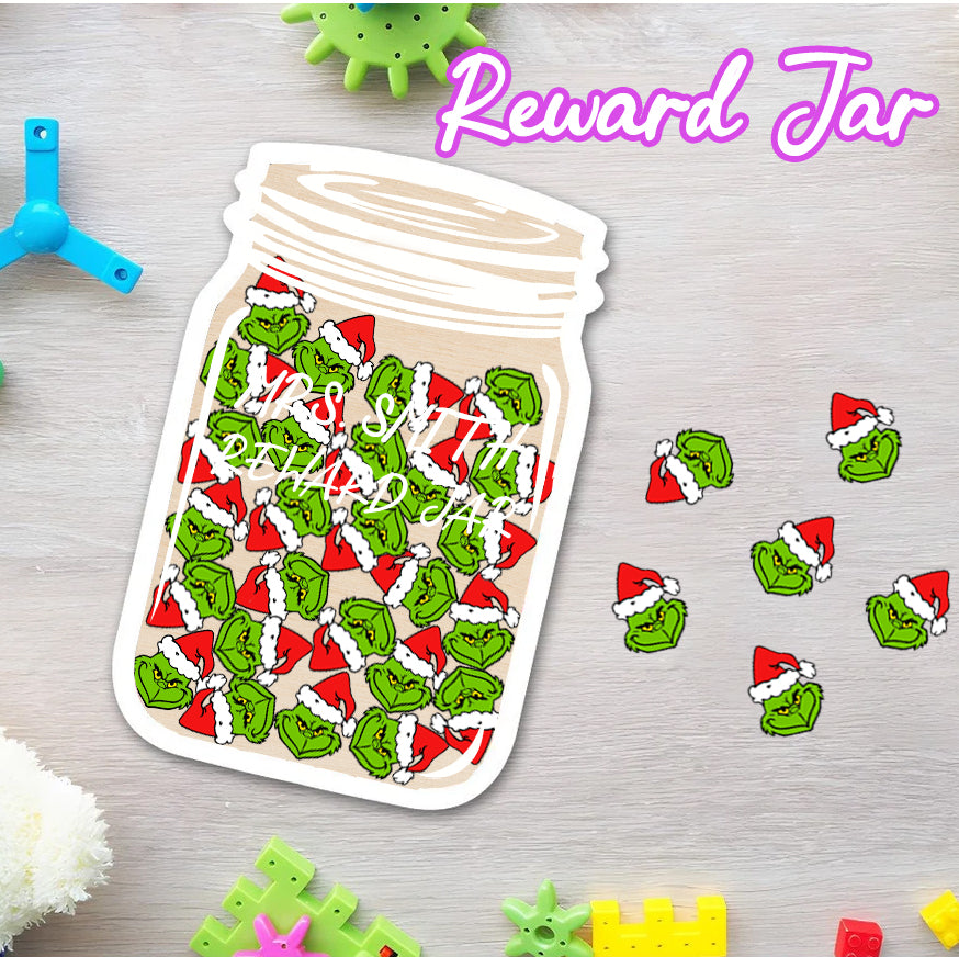 Personalized Christmas The Grinch Reward Jar