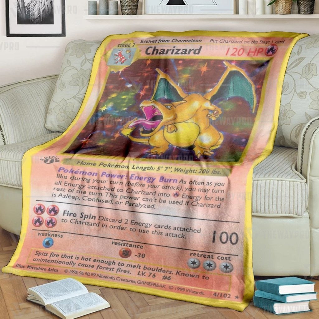 Pkm Charizard Card Custom Soft Blanket / S/(43X55)