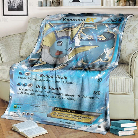 Anime Pkm Vaporeon Ex Custom Soft Blanket