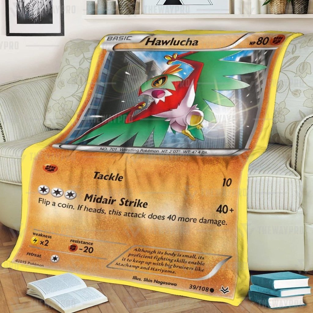 Anime Pkm Hawlucha Roaring Skies Custom Soft Blanket / S/(43X55)