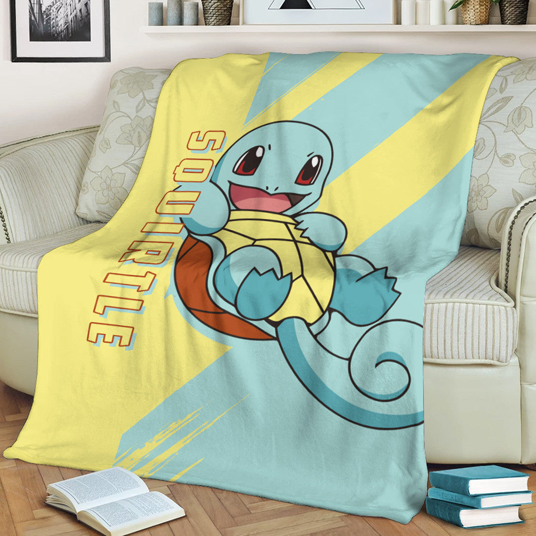 Anime Pkm Squirtle Custom Soft Blanket / S/(43X55) XO10032229