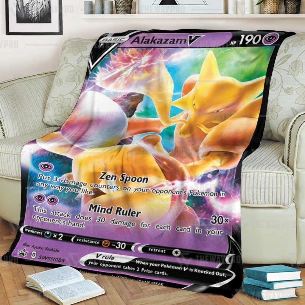 Anime Pkm Alakazam V Custom Soft Blanket / S/(43X55)