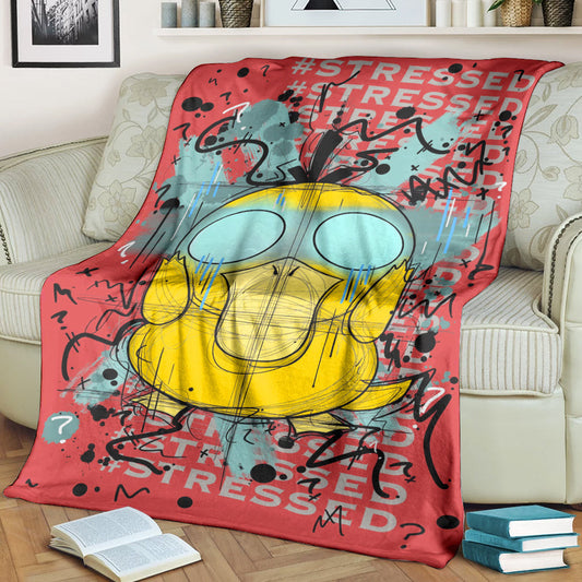 Anime Custom Psyduck Art Soft Blanket