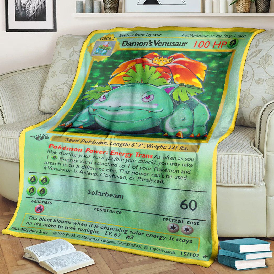 Anime Pkm Damons Venusaur First Edition Custom Soft Blanket / S/(43X55)