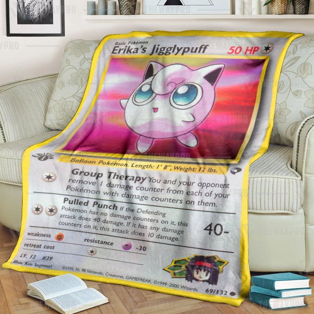 Anime Pkm Erikas Jigglypuff Gym Challenge Custom Soft Blanket / S/(43X55)