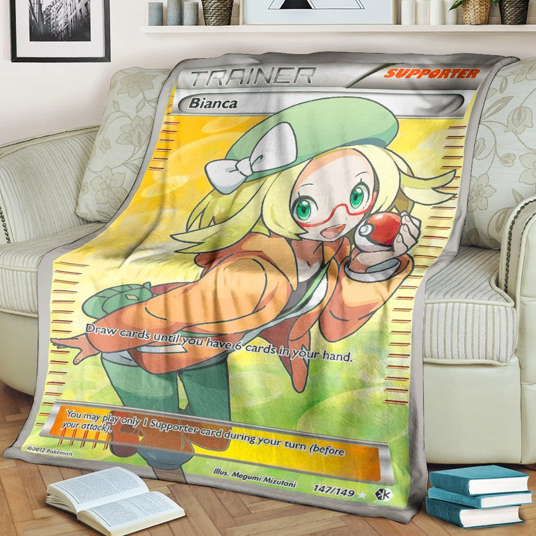 Anime Pkm Bianca Trainer Custom Soft Blanket / S/(43X55)