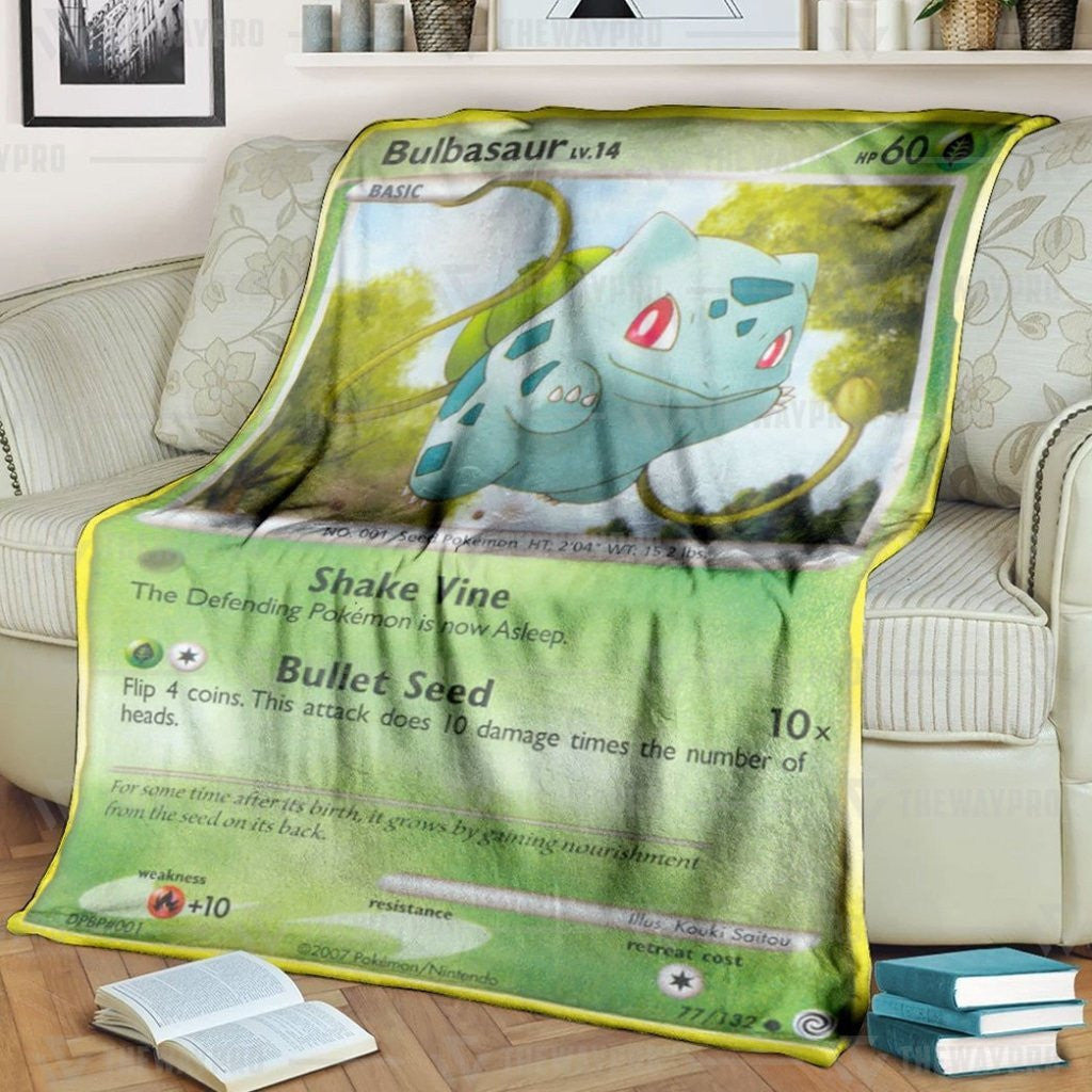 Anime Pkm Bulbasaur Secret Wonders Custom Soft Blanket / S/(43X55)