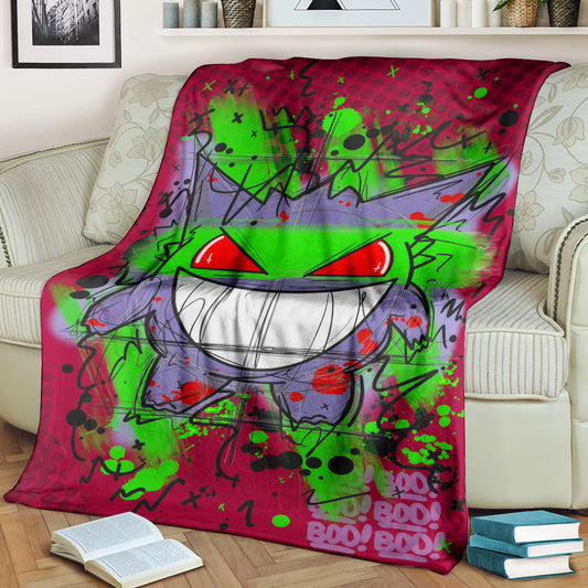 Anime Custom Gengar Art Soft Blanket