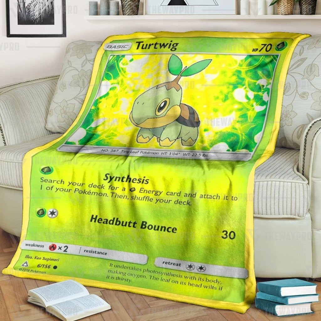 Anime Pkm Turtwig Custom Soft Blanket