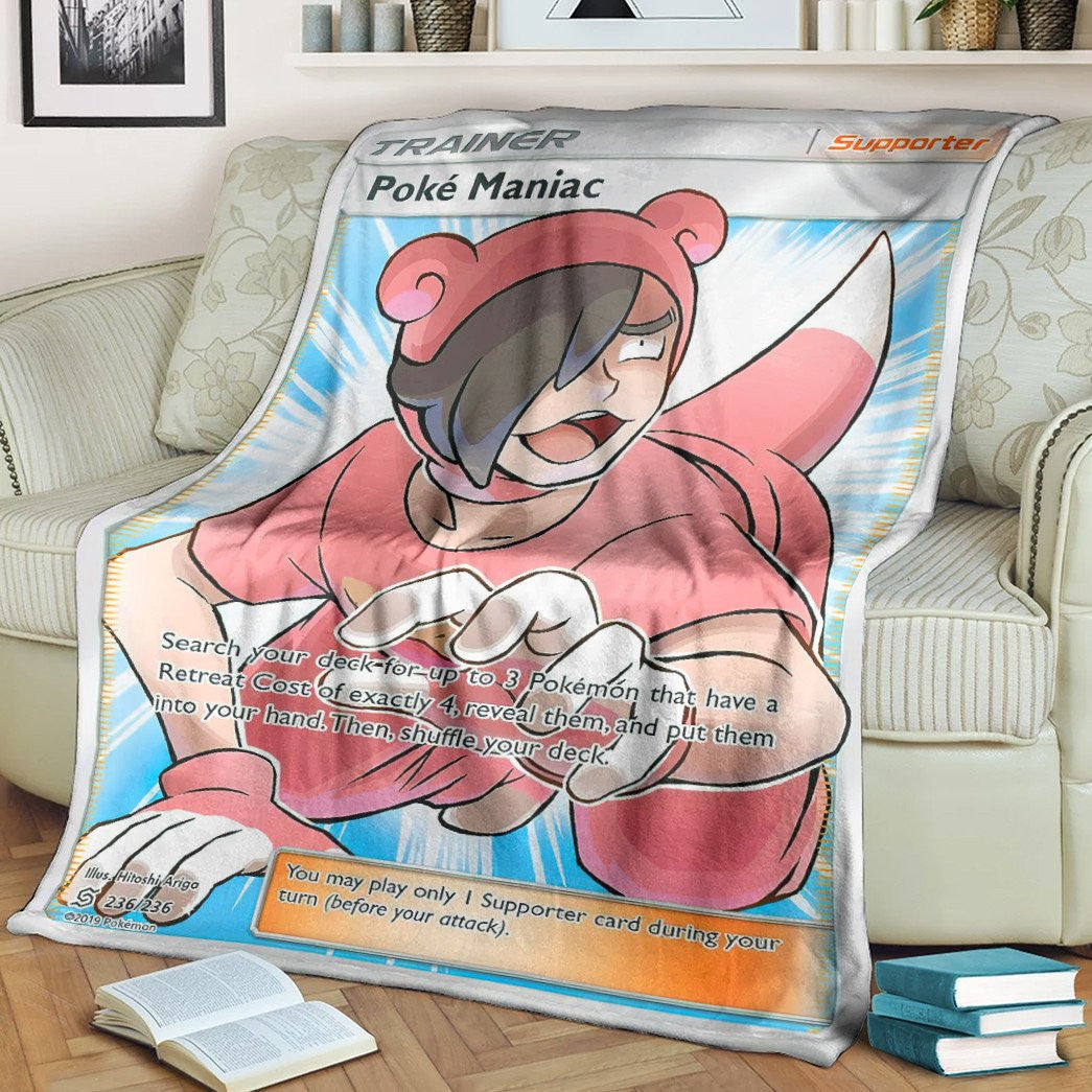 Anime Pkm Poké Maniac Trainer Custom Soft Blanket / S/(43X55)