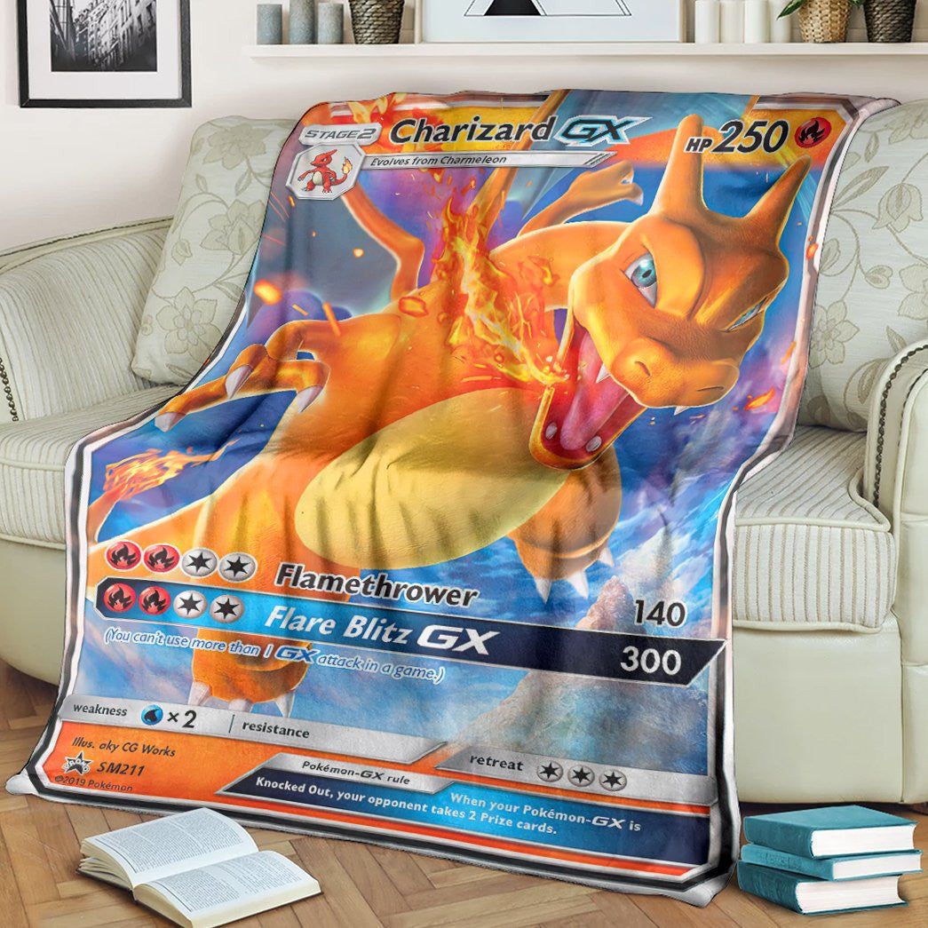 Anime Pkm Charizard-Gx Sun & Moon Promos Custom Soft Blanket / S/(43X55)