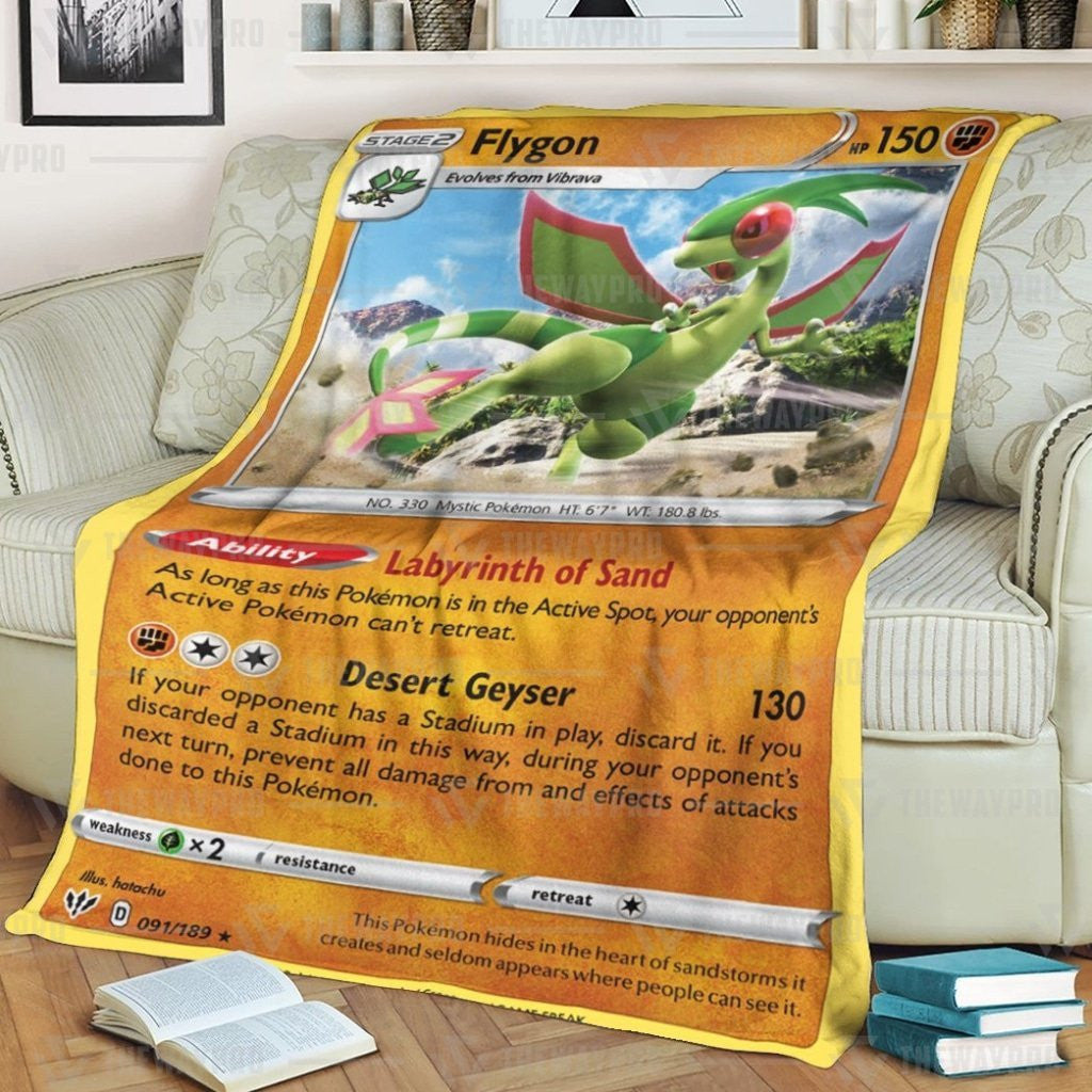 Anime Pkm Flygon Darkness Ablaze Custom Soft Blanket / S/(43X55)