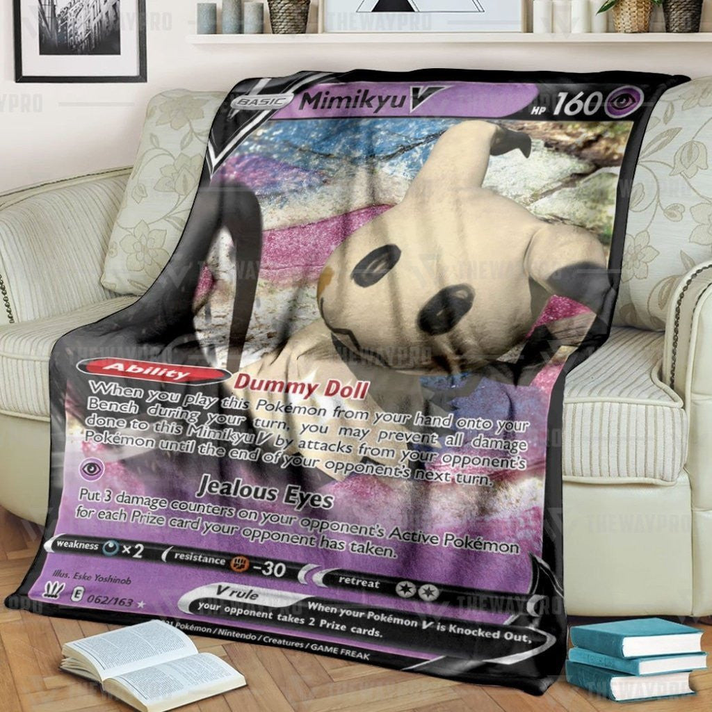 Anime Pkm Mimikyu V Custom Soft Blanket