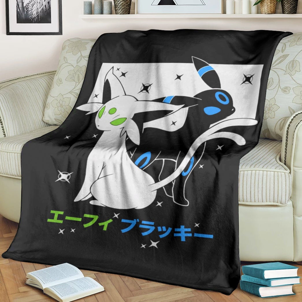 Anime Pkm Espeon Umbreon Soft Blanket / S/(43X55)