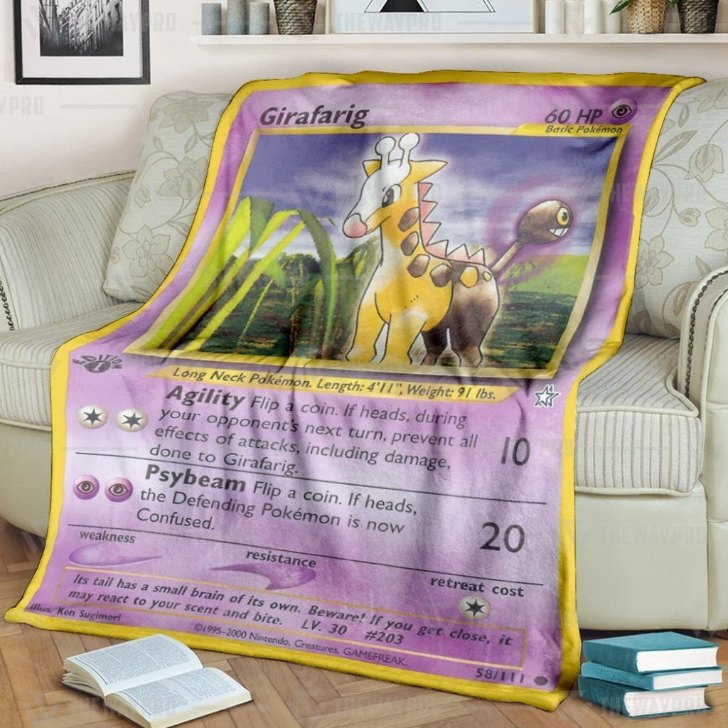 Anime Pkm Girafarig Custom Soft Blanket / S/(43X55)