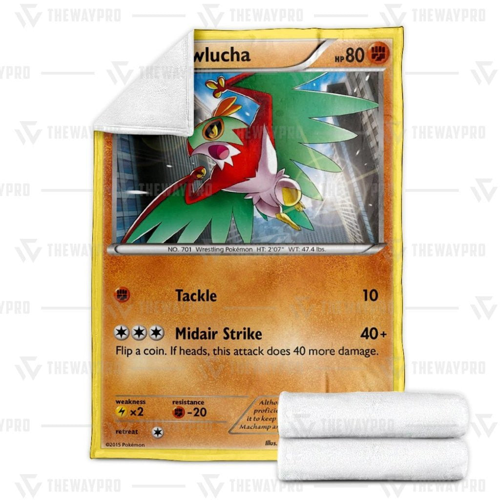 Anime Pkm Hawlucha Roaring Skies Custom Soft Blanket