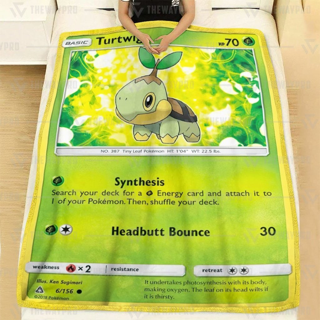 Anime Pkm Turtwig Custom Soft Blanket