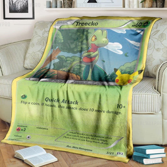 Anime Pkm Treecko Custom Soft Blanket