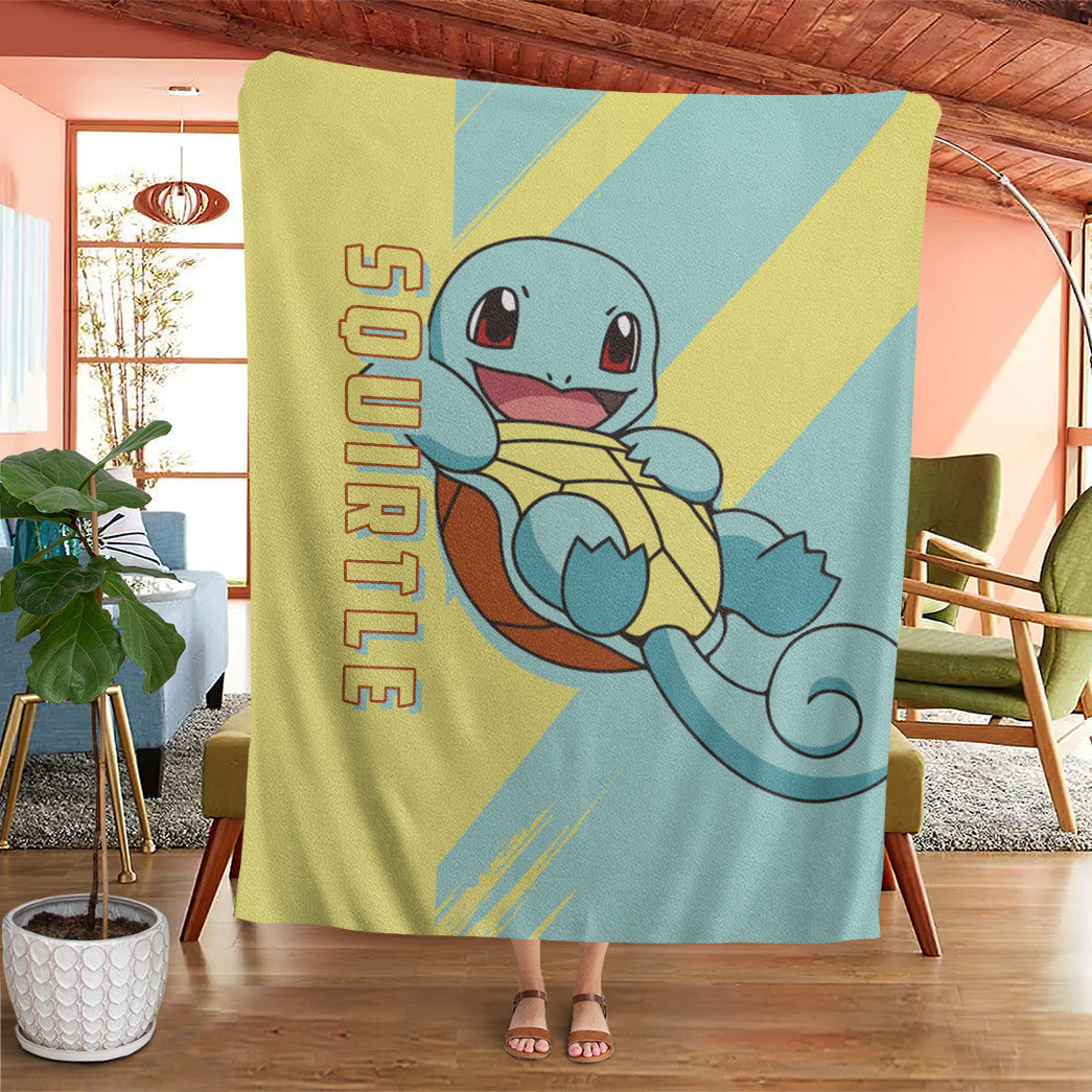 Anime Pkm Squirtle Custom Soft Blanket XO10032229