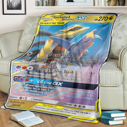 Anime Pkm Garchomp & Giratina Gx Unified Minds Custom Soft Blanket / S/(43X55)