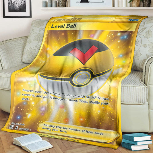 Anime Pkm Level Ball Trainer Custom Soft Blanket / S/(43X55)