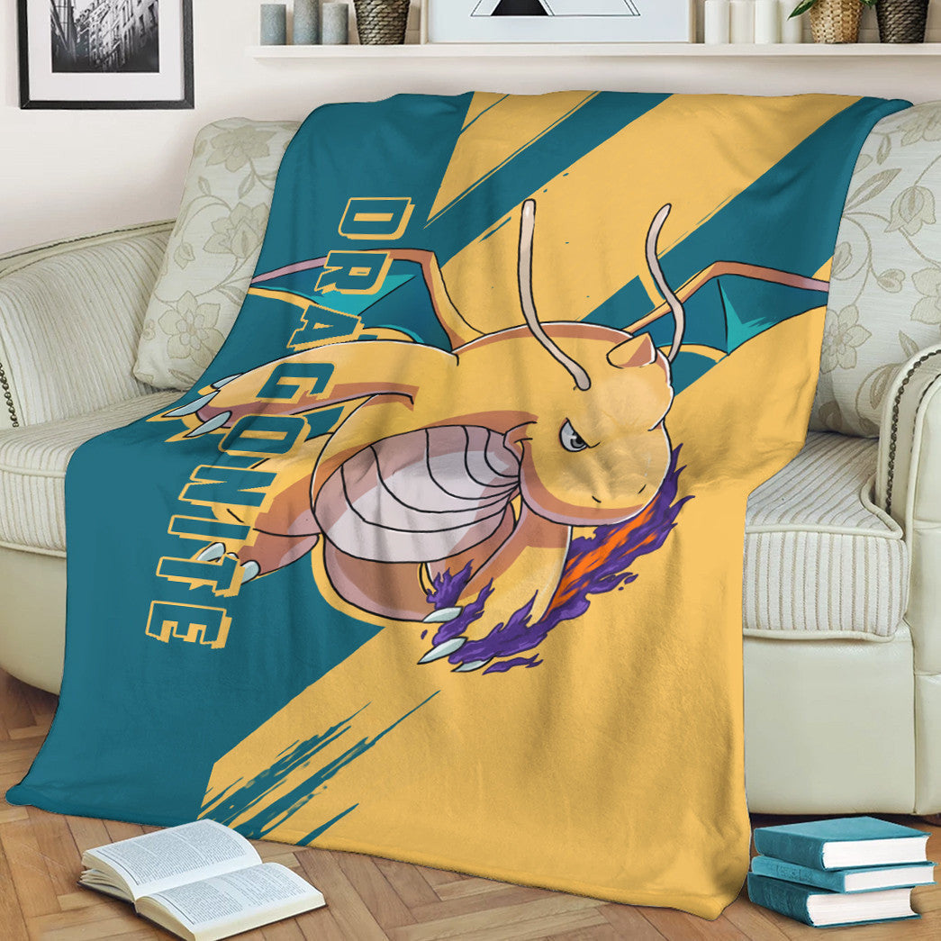 Anime Pkm Dragonite Custom Soft Blanket / S/(43X55) XO1003227