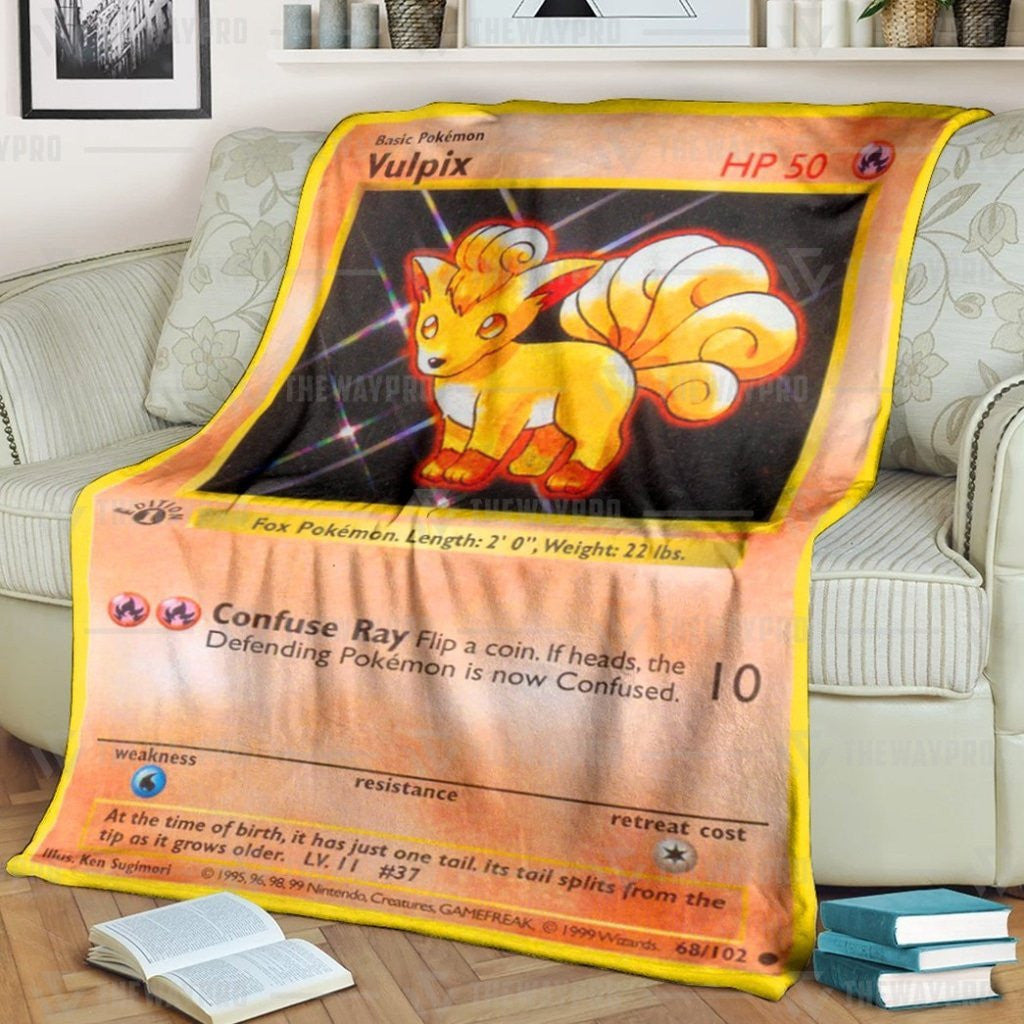 Anime Pkm Vulpix Base Set Custom Soft Blanket / S/(43X55)