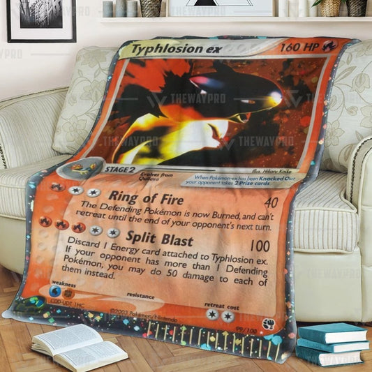 Anime Pkm Typhlosion Ex Custom Soft Blanket / S/(43X55)