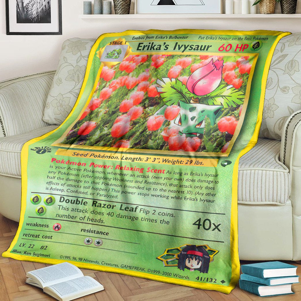 Anime Pkm Erikas Ivysaur Gym Challenge Custom Soft Blanket / S/(43X55)