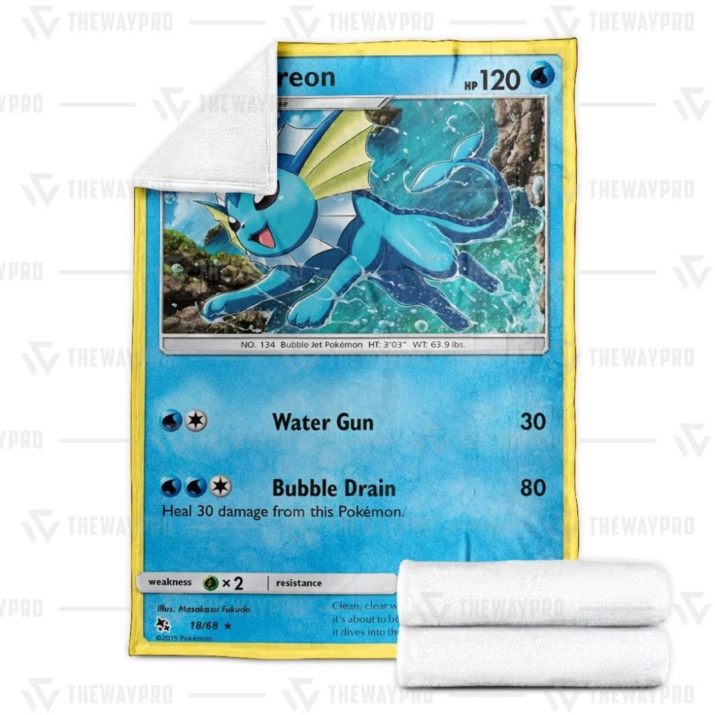 Anime Pkm Vaporeon Hidden Fate Custom Soft Blanket