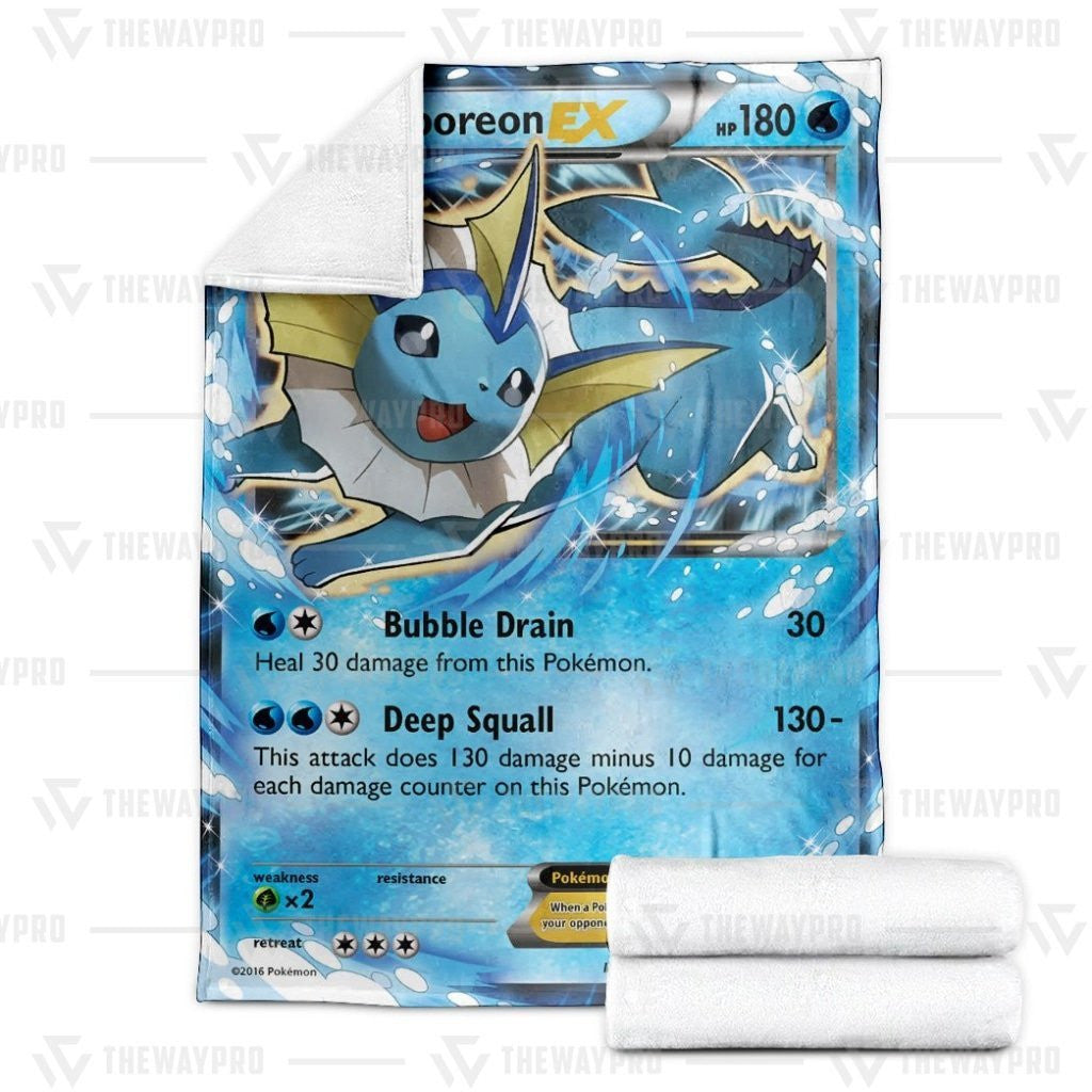 Anime Pkm Vaporeon Ex Custom Soft Blanket