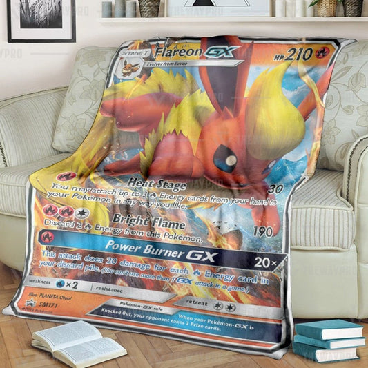 Anime Pkm Flareon Gx Custom Soft Blanket / S/(43X55)