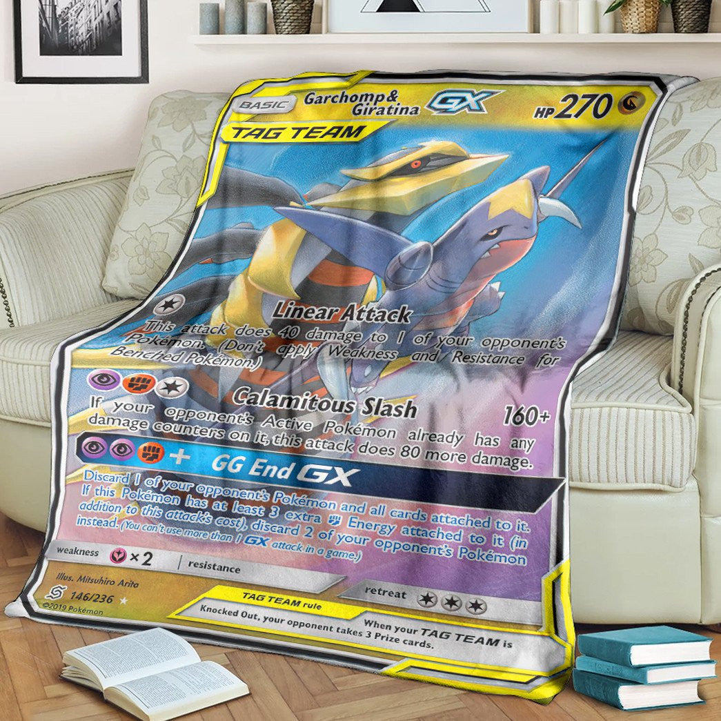 Anime Pkm Garchomp & Giratina-Gx Unified Minds Custom Soft Blanket / S/(43X55)