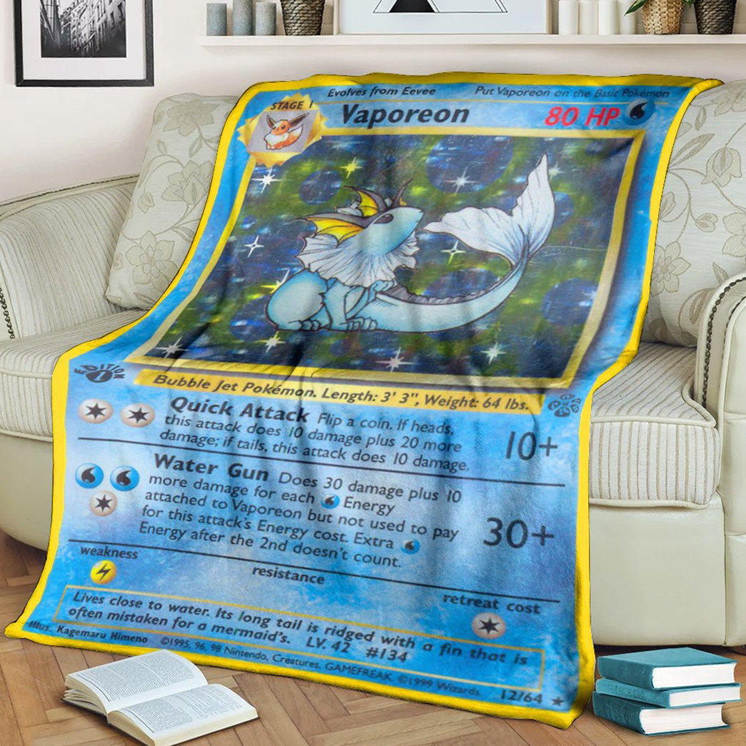 Anime Pkm Vaporeon Jungle Custom Soft Blanket / S/(43X55)