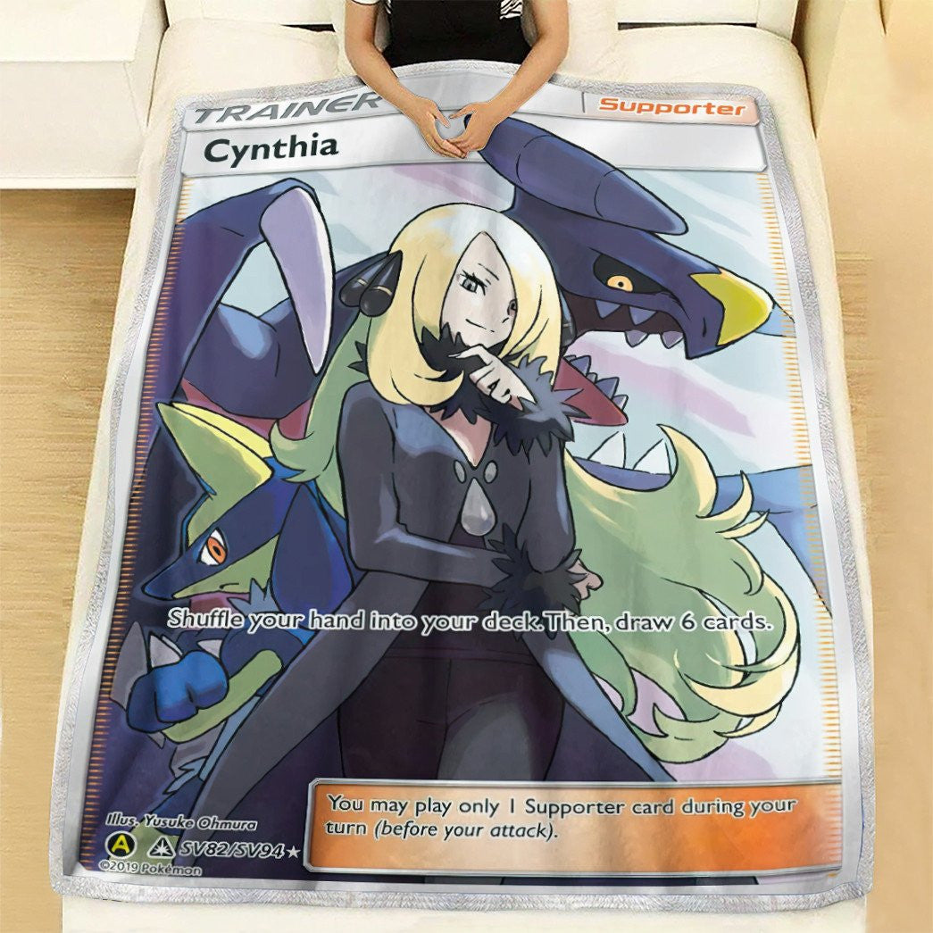 Anime Pkm Cynthia Trainer Custom Soft Blanket